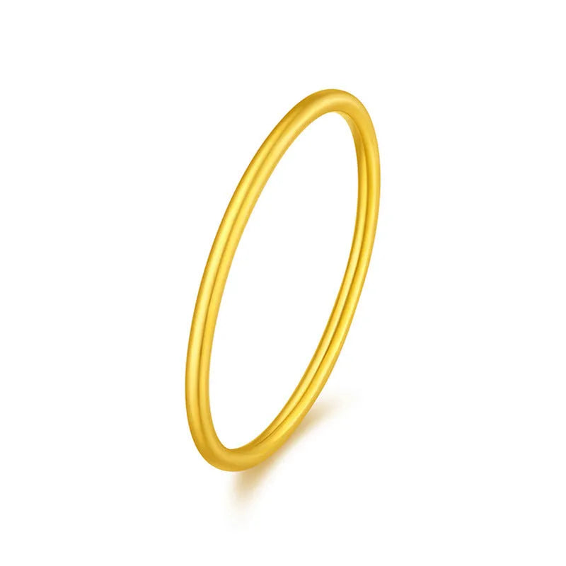 Women's brass gold plated ring showing twist, matte, and glossy simple bracelet styles