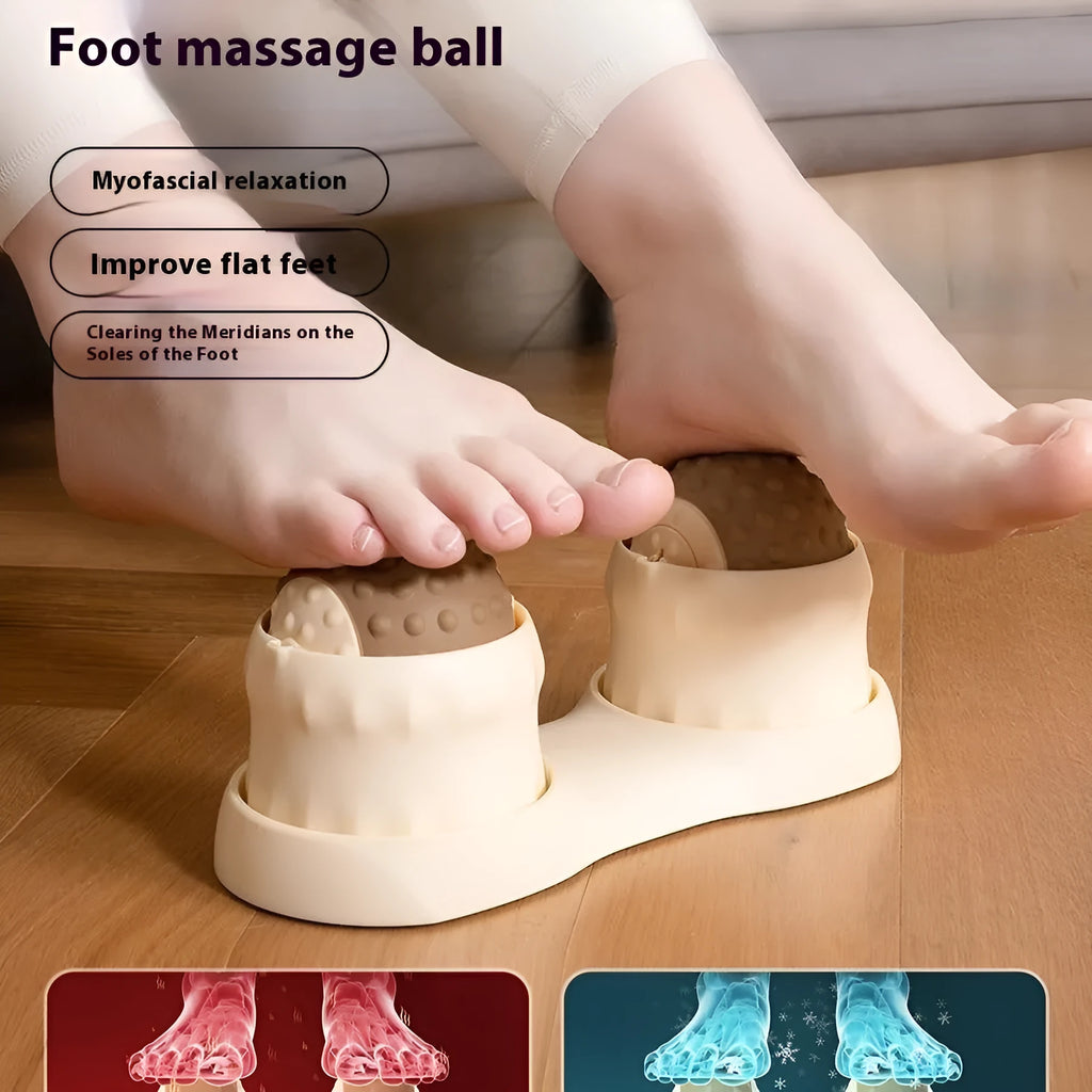 Massage ball set in caramel mocha and green colours with cold hot compress functions