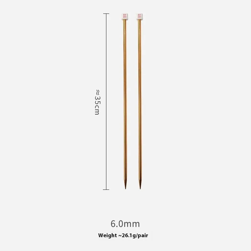 Set of lengthened double-ended crochet hooks in various sizes from 2.0mm to 10.0mm with protective end caps.