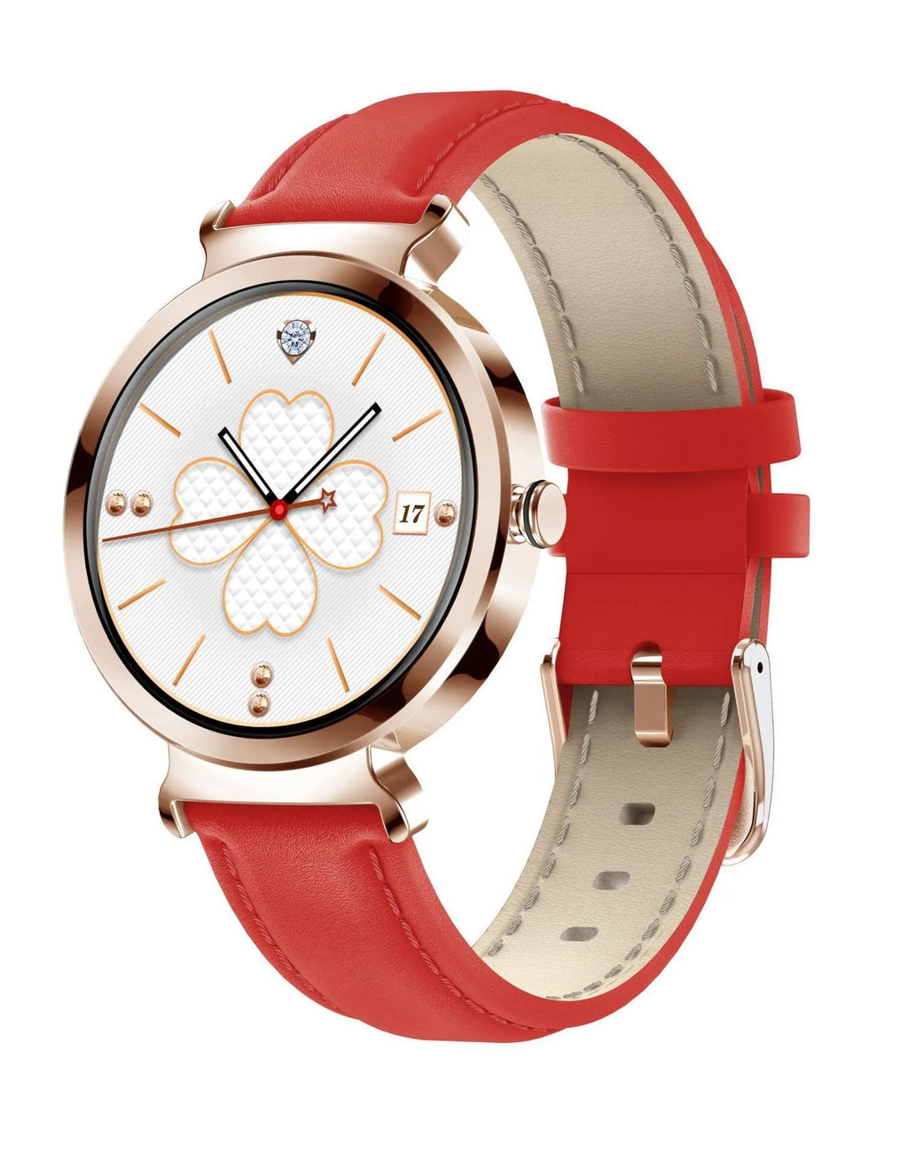 Zinc alloy smart bracelet with 1.28-inch screen on wrist showing Gold colour option