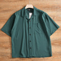 Men's lightweight loose fit short sleeve shirt in solid colour with cardigan style