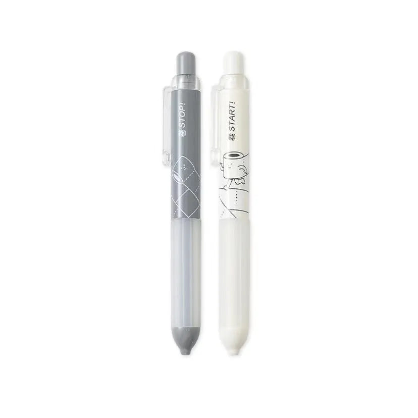 Black and white 0.5mm mechanical pencils with triangular cloud grips on a minimalist background.