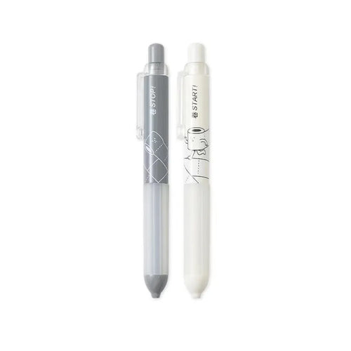 Black and white 0.5mm mechanical pencils with triangular cloud grips on a minimalist background.