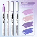 Set of four glitter fluorescent highlighter pens in six colour options with slanted 4mm tips