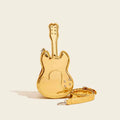 Guitar-shaped crossbody shoulder bag in PU material with dimensions 16cm width, 33cm height