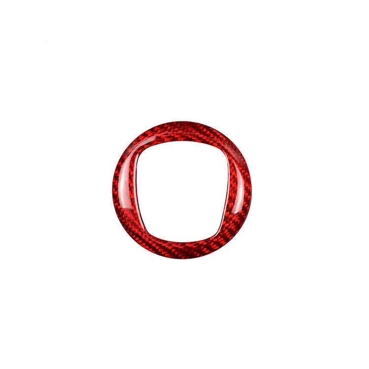 Carbon fibre steering wheel decorative frame in black or red colours for car interior upgrade