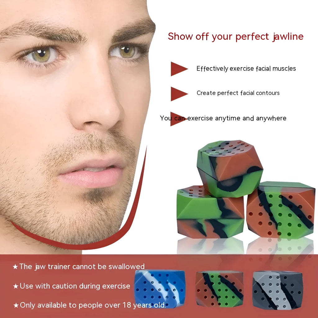 Camouflage silicone jaw trainer exercise ball for facial muscle fitness