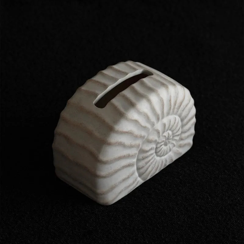 Conch ramble resin tissue box with sea shell design for home decoration