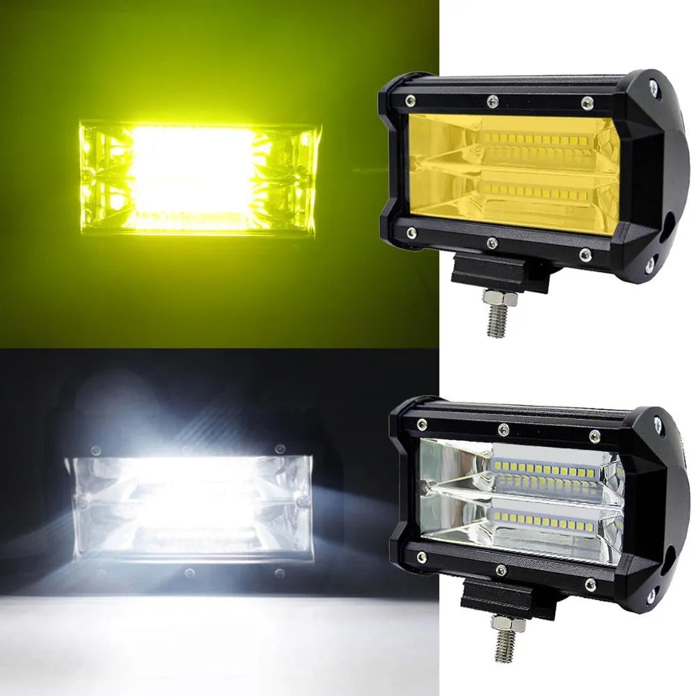 Black 5-inch LED off-road work light with 24 LEDs and a polycarbonate lens.