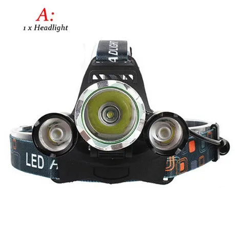 Aluminium alloy rechargeable headlamp with adjustable strap and 6000 lumen LED light