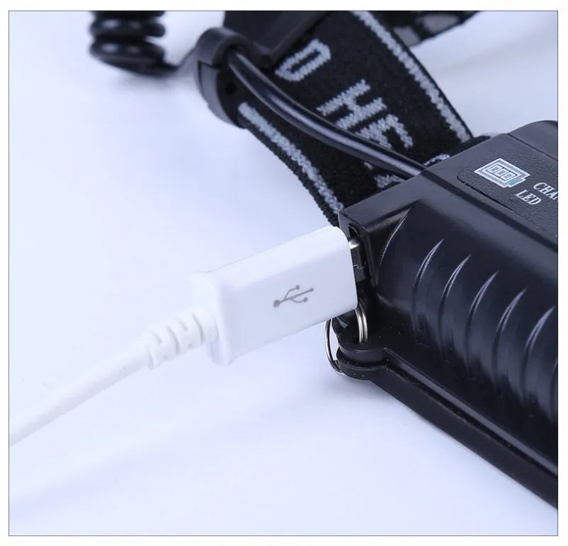 Fixed focus LED head torch for outdoor camping with waterproof design