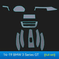 BMW 3 Series interior protective film kit with transparent TPU material for central control protection