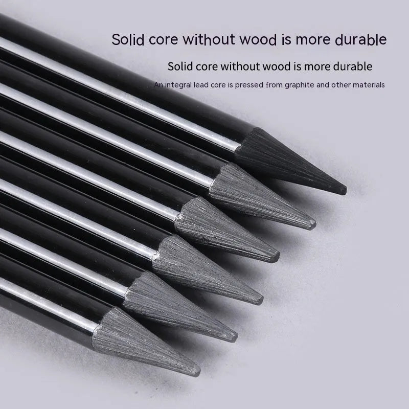 Carbonized pencil set showing 6 graphite and 3 carbonized pencils on suction card packaging