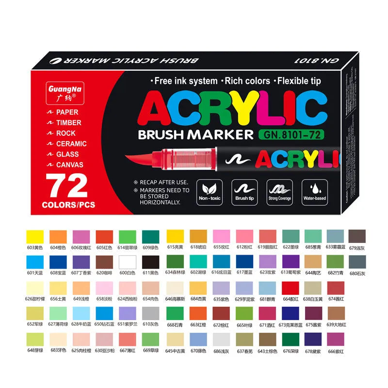 Set of acrylic marker pens for painting and graffiti art in multiple colour options