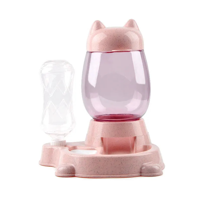 2-in-1 pet automatic feeder and water dispenser in PP resin, 24x31x20cm, with 300ml bottle and 800ml bucket