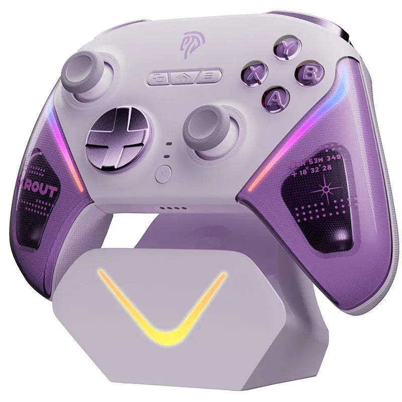 Rocker Smart gaming controller with charging dock in black, green or purple colour options