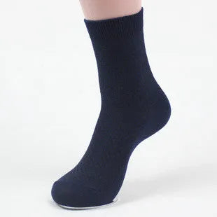 Men's bamboo fibre business socks with small square pattern in medium thickness showing colour options