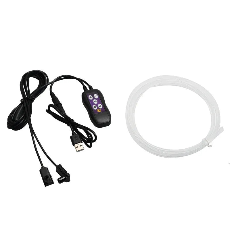 Car USB LED atmosphere decorative light strip with colour changing effects for dashboard installation