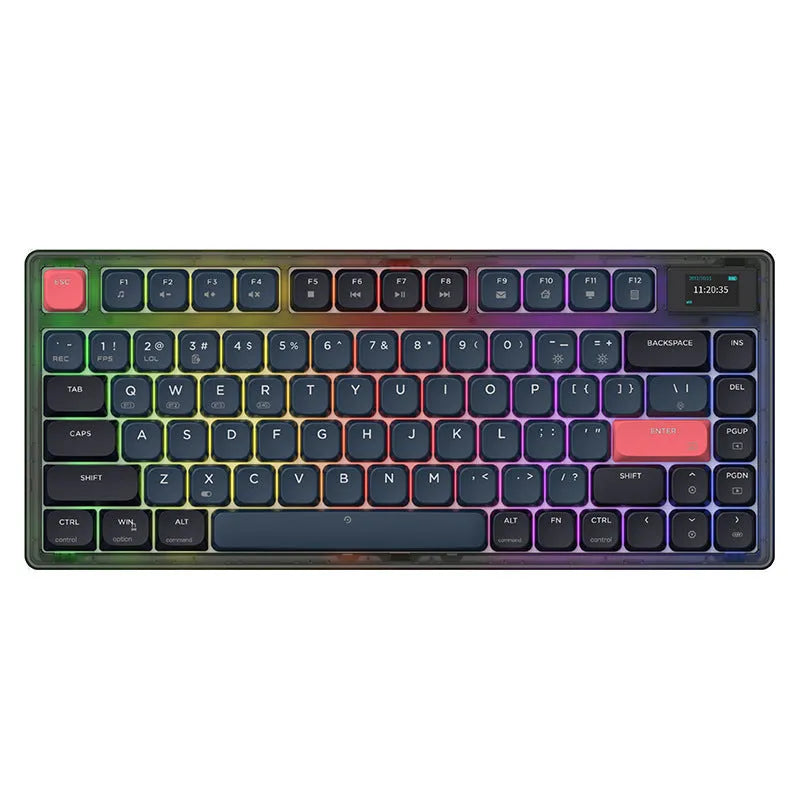 Ajazz AK832PRO three-mode mechanical keyboard in green or tea colour with RGB backlight