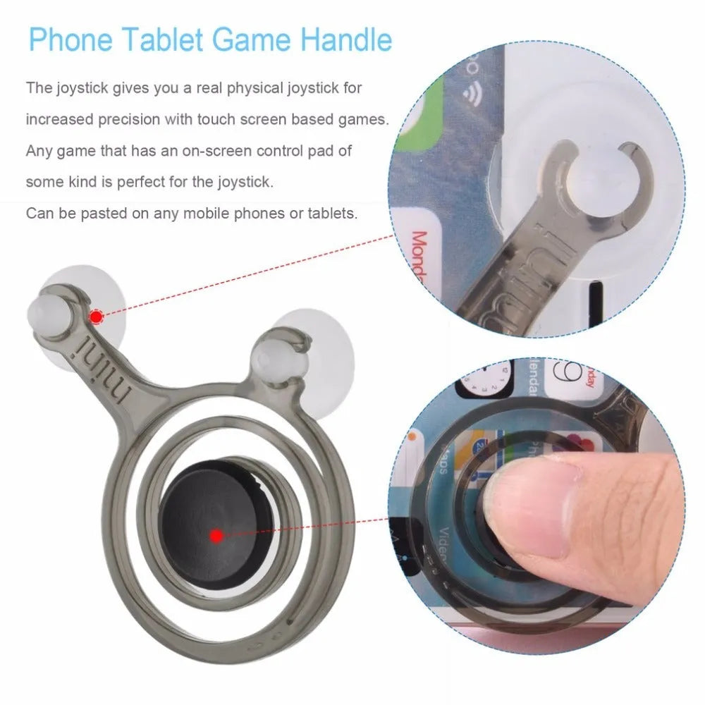 Pair of clear and black mini joysticks for mobile phone gaming touch screen control