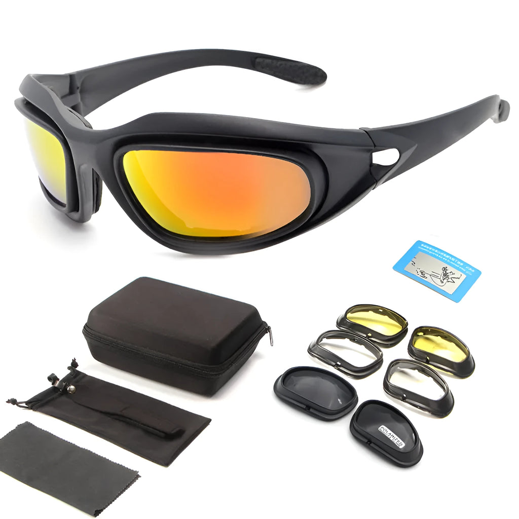 Tactical polarised sunglasses for outdoor cycling with dustproof sports frames