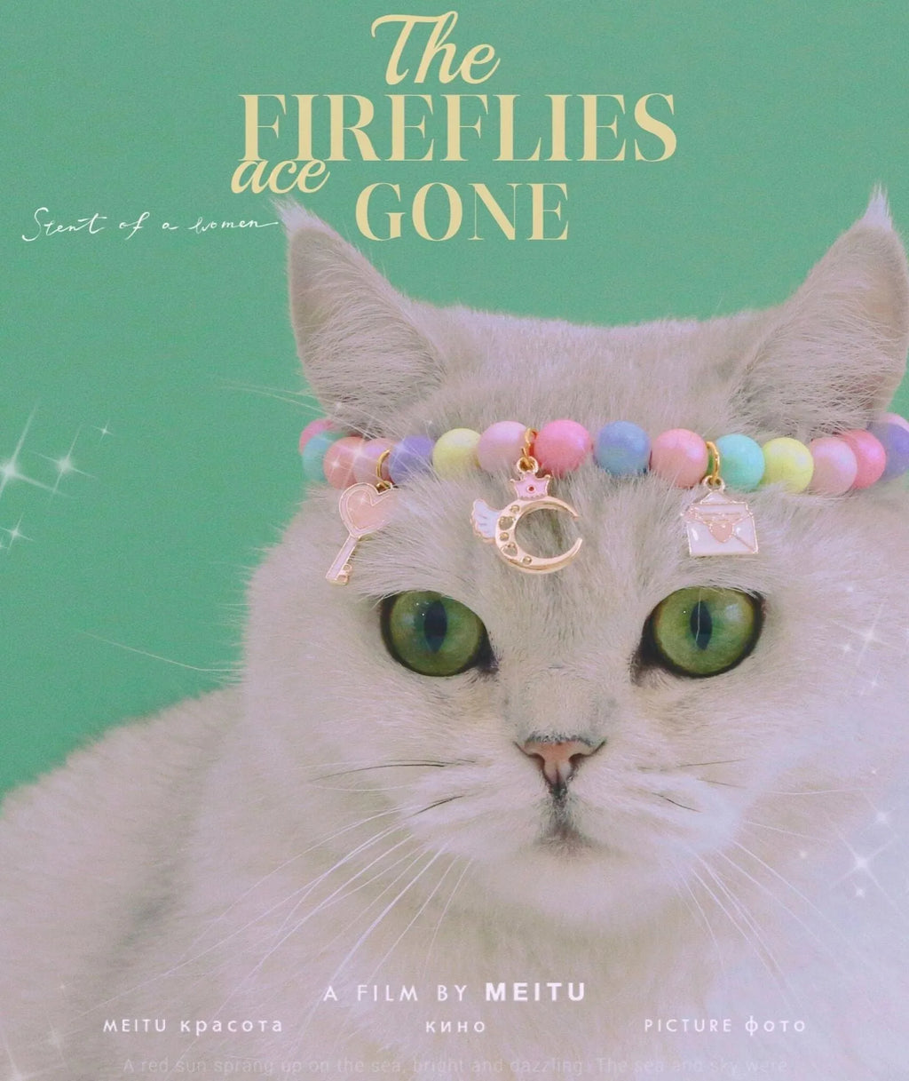 Macaron-coloured pet accessory set with resin headdress, collar, necklace and bracelet for photography