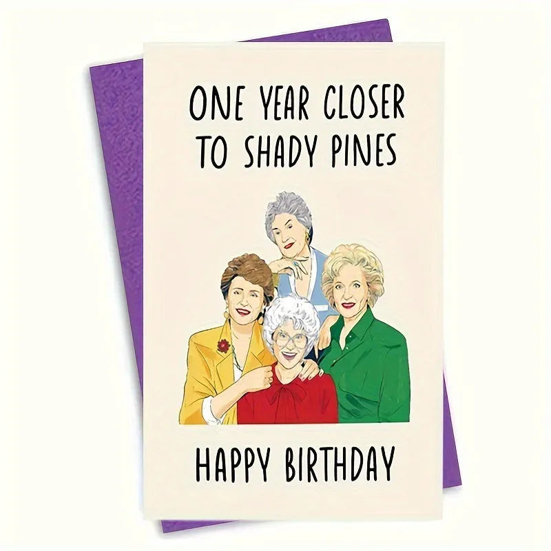 A simple modern printed birthday card with a matching envelope in a selected colour.