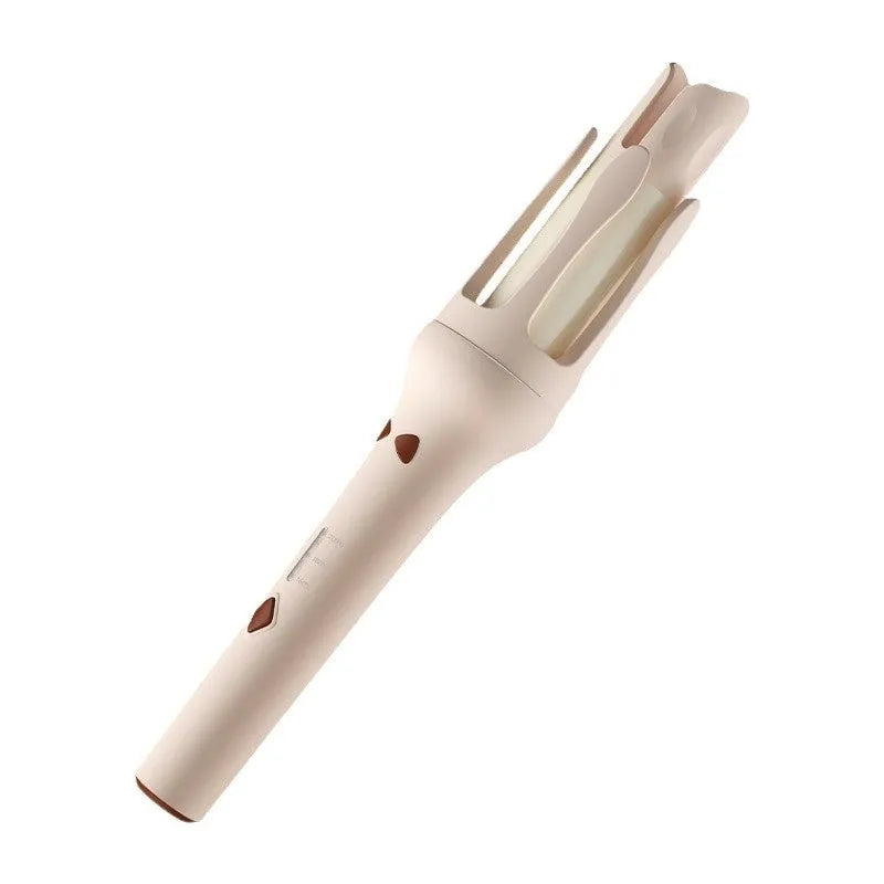 Automatic hair curler with 32mm barrel in white brand pink colour with multiple plug adapters