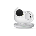 Black and white wireless Bluetooth sports earphones with ear plug design shown on a plain background.