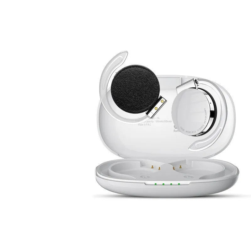 Black and white wireless Bluetooth sports earphones with ear plug design shown on a plain background.