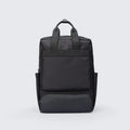 Elegant black Oxford cloth laptop backpack with 20-35 litre capacity and polyester lining
