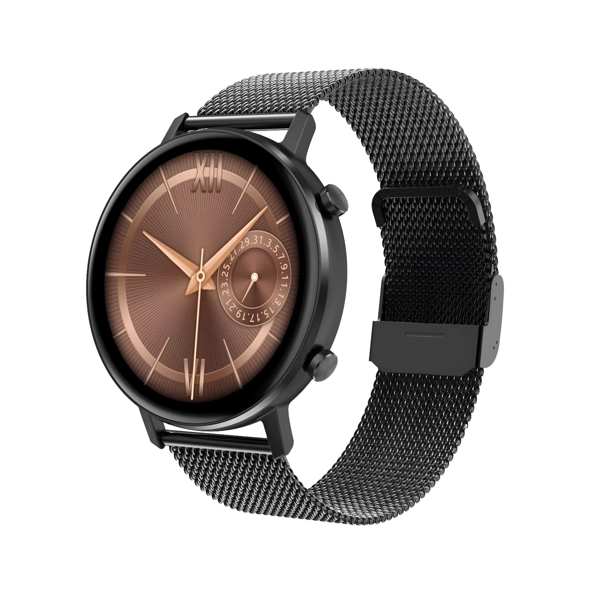 DT96 smart wristband with steel strap and 1.3 inch screen display