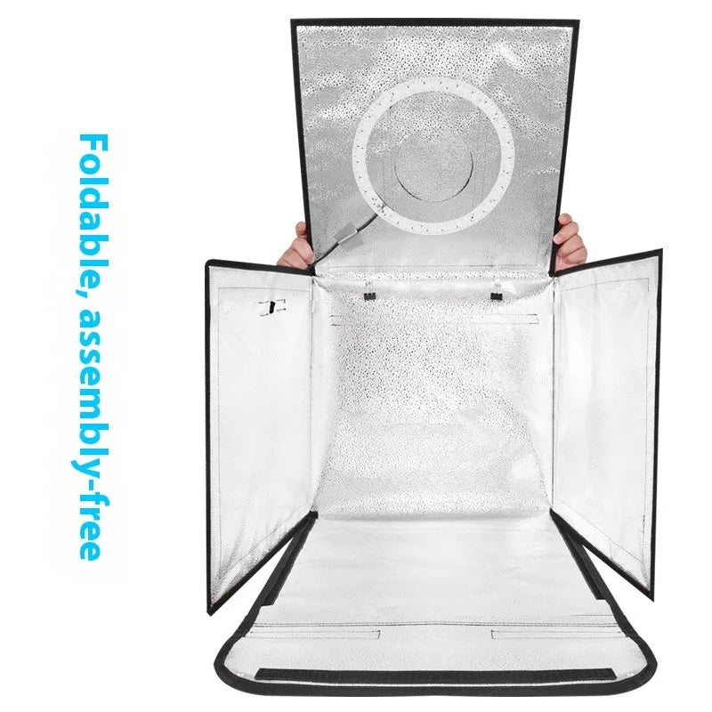 50cm studio photo light box with USB plug and folding three-colour temperature light board