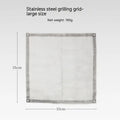 Silver stainless steel barbecue grill with net shown in large and medium size options.