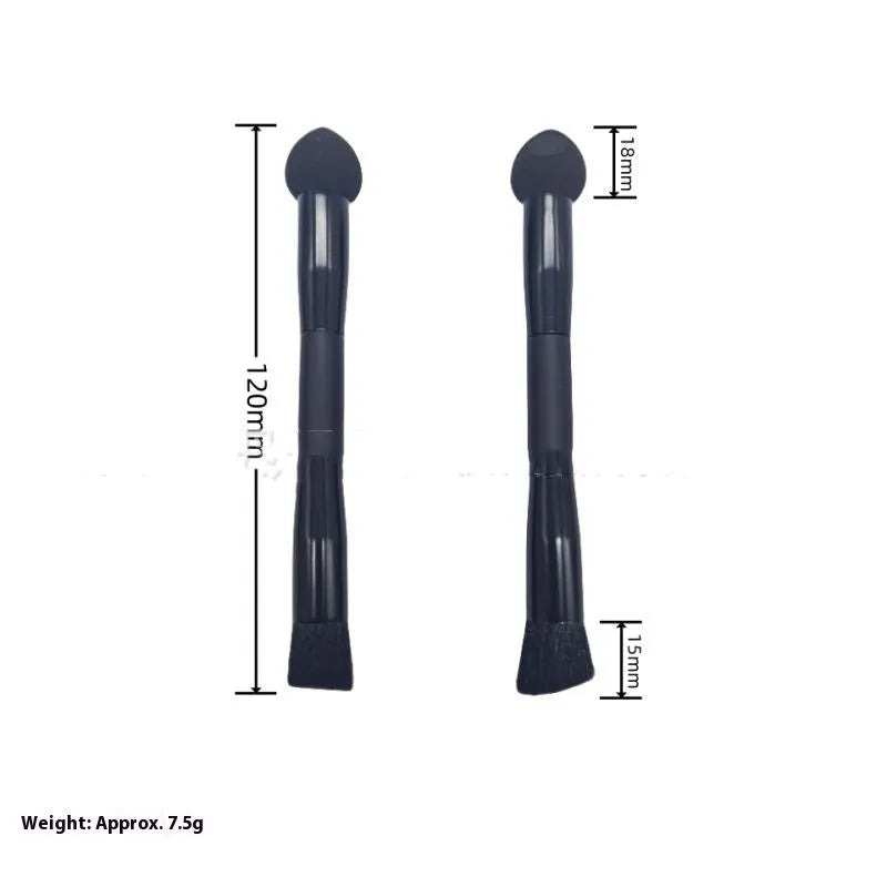 Black sponge tip concealer brush with wooden handle for makeup application.