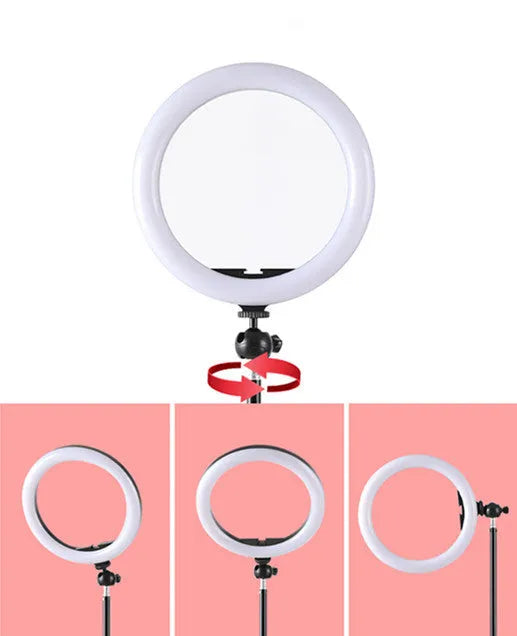 10-inch smartphone ring light with metal stand bracket for selfie photography