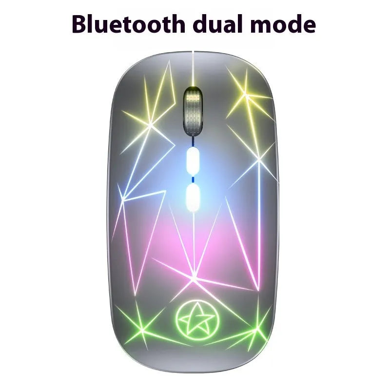 Wireless Bluetooth gaming mouse with luminous charging indicator and metal roller