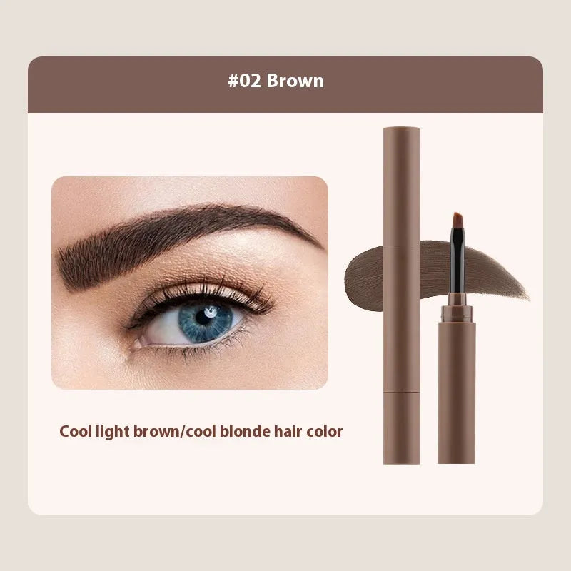 Double-headed eyebrow cream with pencil and powder ends in a choice of five natural shades