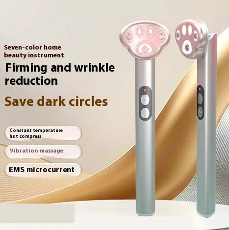 Gradient pink Cats Paw eye massager with micro-current vibration and colour light therapy