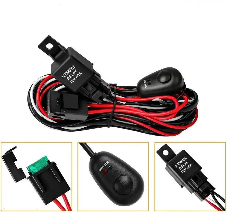2 metre silicone automotive wiring harness for LED work lights with contact parts