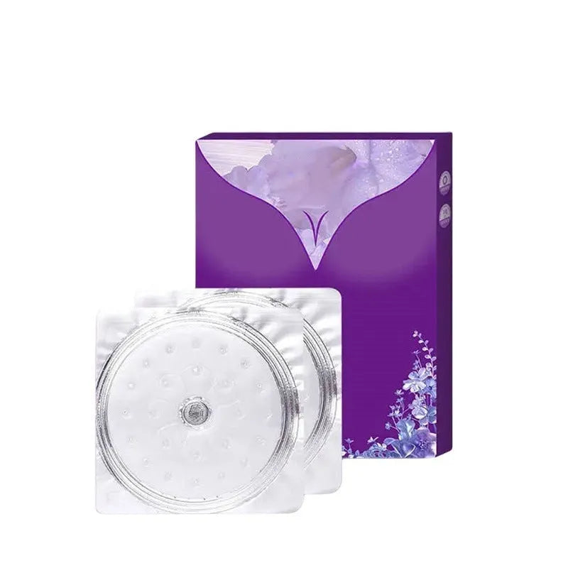 Breast enhancement mask showing adhesive chest patches for contour support and skin lifting
