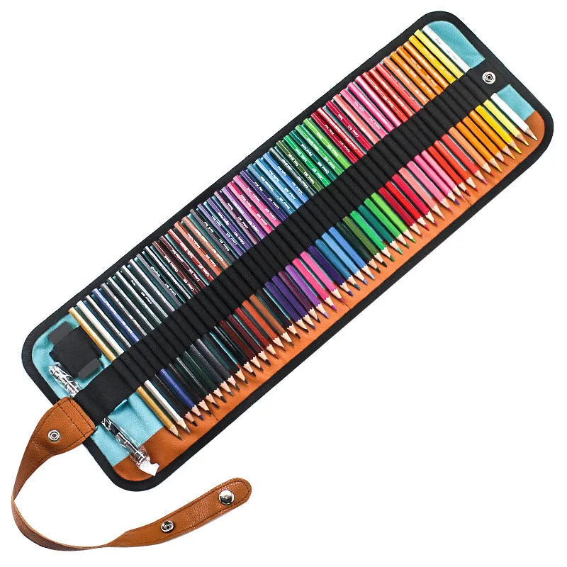 50 wooden coloured pencils for oil painting in basswood casing with storage case