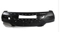 Black polypropylene plastic vehicle bumper replacement part with mounting points