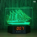 Blue glowing 3D dolphin wireless charging table lamp with remote control on wooden surface