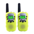 Children's handheld walkie talkie set in multiple colour options showing 22-channel capability