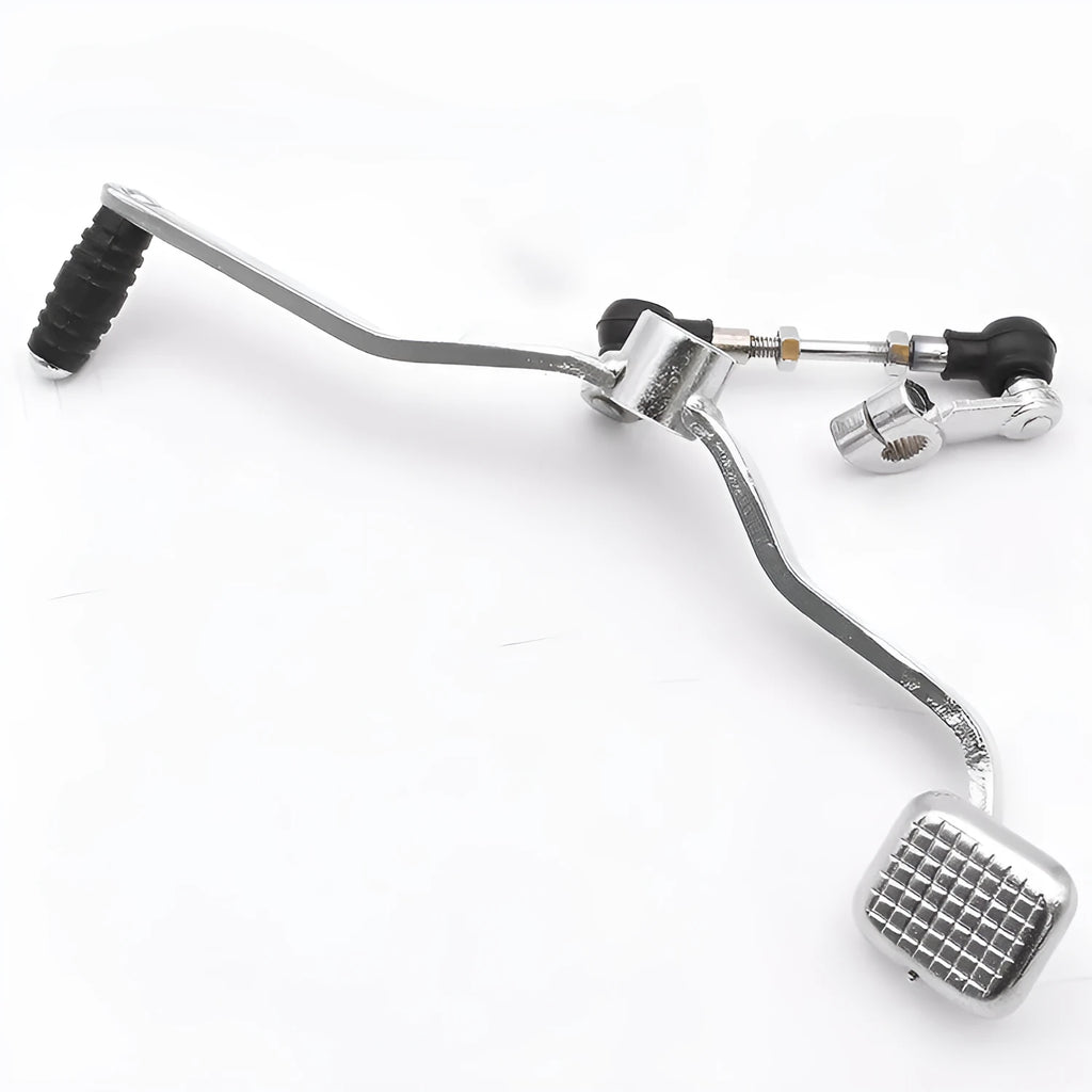 GS125 motorcycle gear lever showing coarse teeth, fine teeth, and front/rear step design
