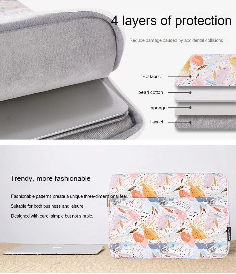 White waterproof 14 inch laptop sleeve inner bag made from PU leather