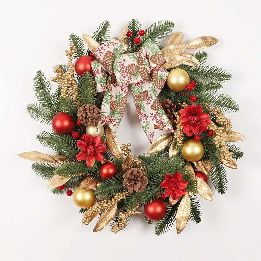 Christmas garland decoration with multiple hanging options including stair wall, lintel, and rattan placements