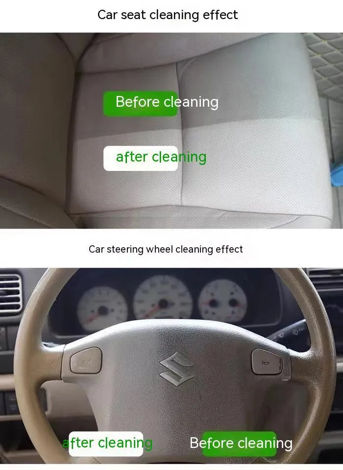 Wash-free fabric roof foam decontamination cleaner bottle with towel and sponge wipes for car interior cleaning