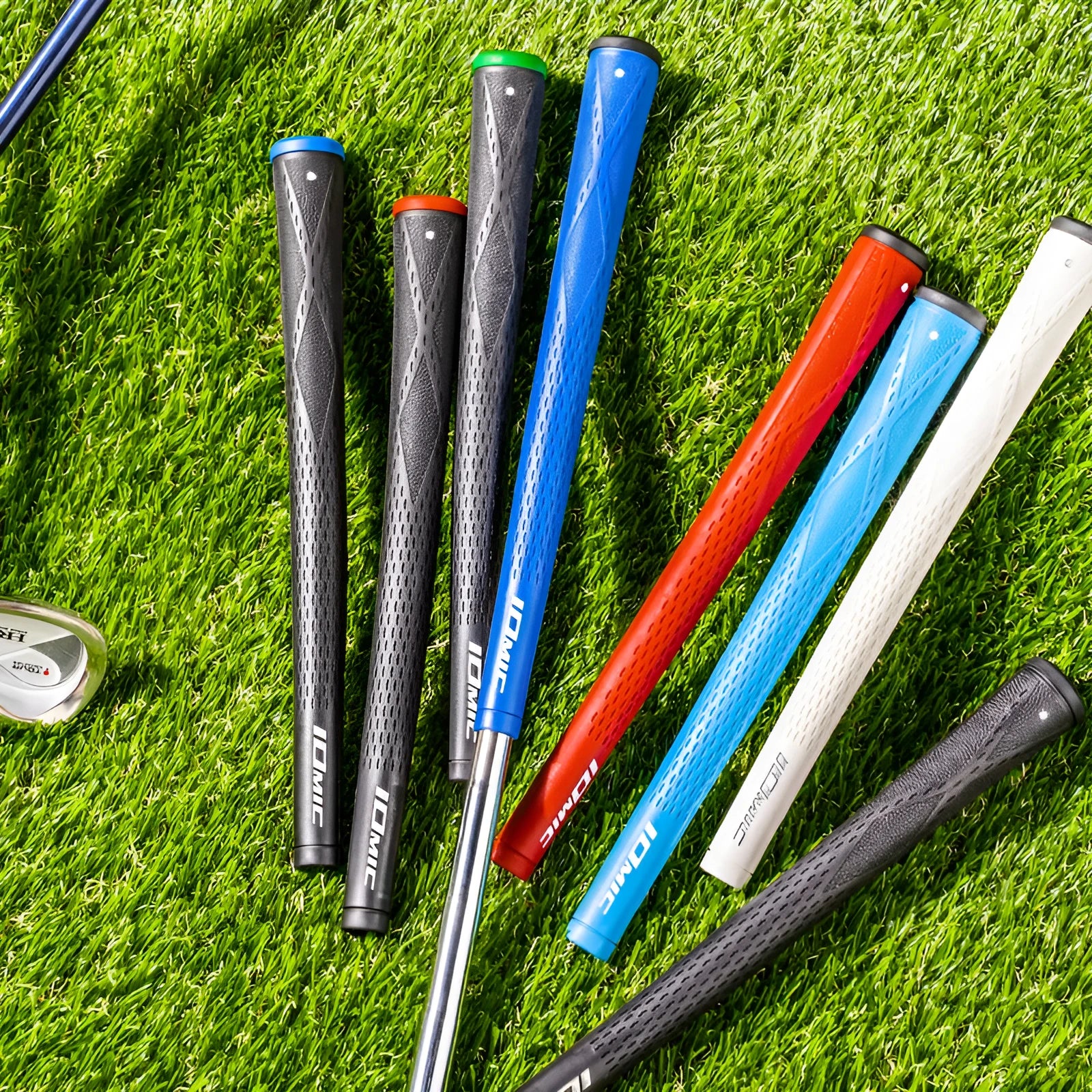 TPE non-slip golf club grip available in pink red blue white and black colours